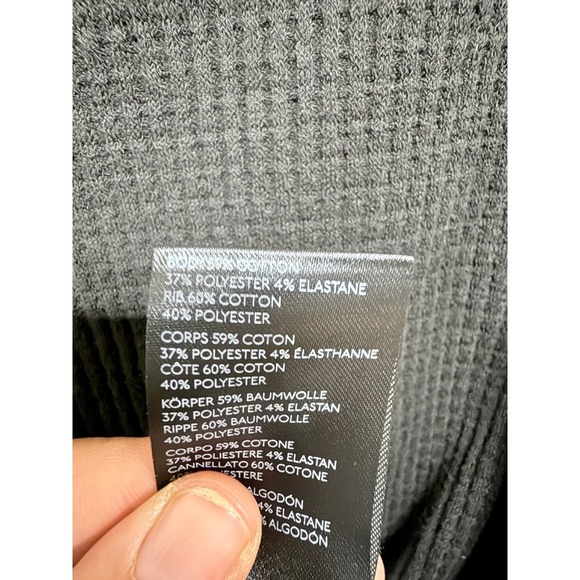 Free People Amelia Washed Black Oversized Long Sleeve Thermal Top Boho Size M - Picture 8 of 8